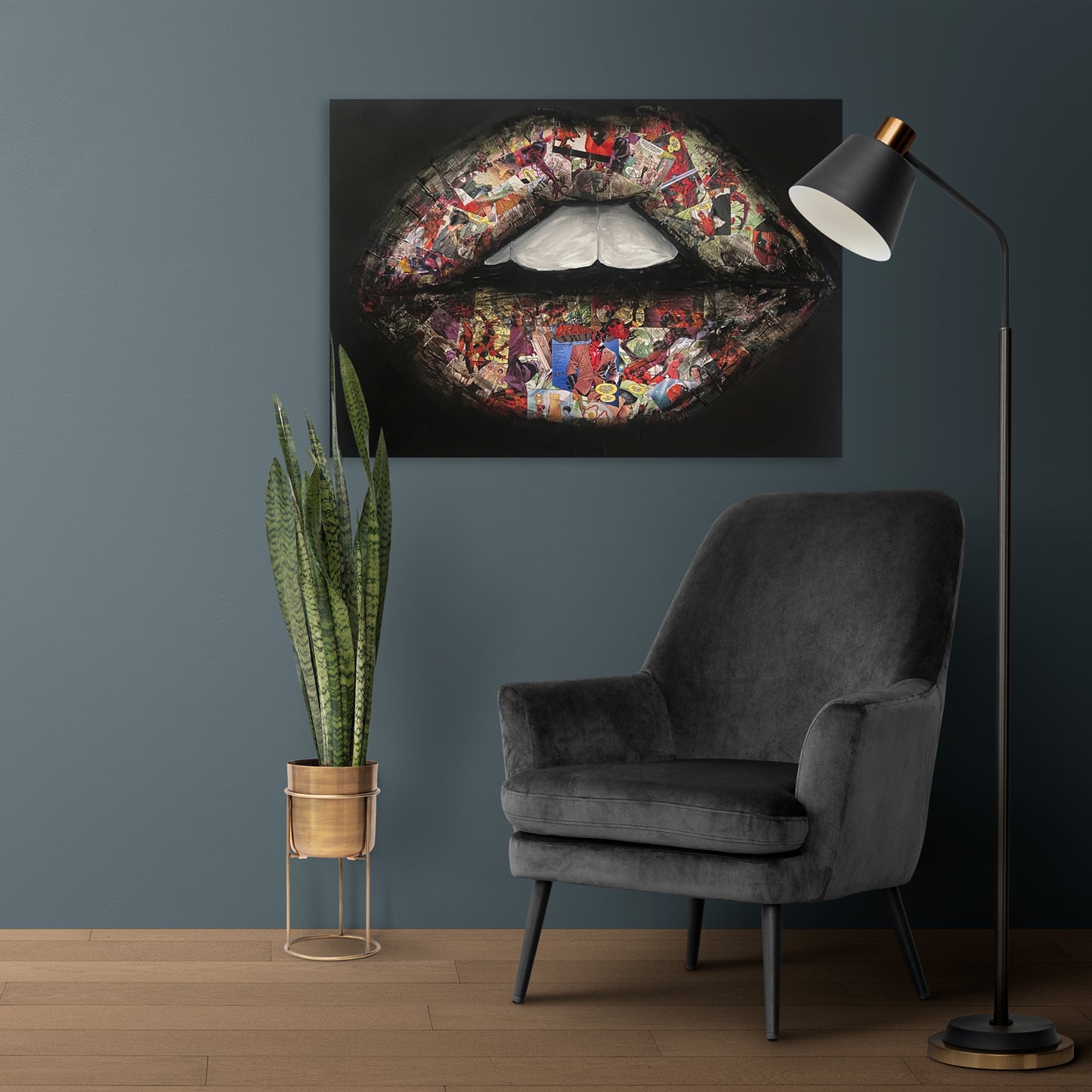 Deadpool on Lips | Acryl Art | Original Art