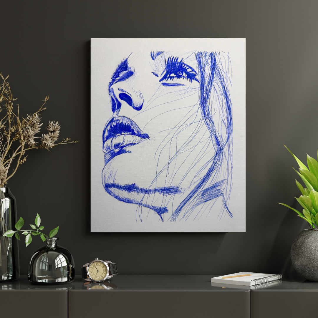 Poster 24x30cm Blue Ink | Kunstdruck