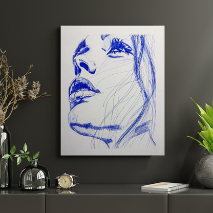 Poster 24x30cm Blue Ink | Kunstdruck