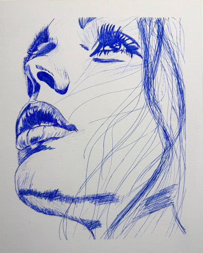 Poster 24x30cm Blue Ink | Kunstdruck