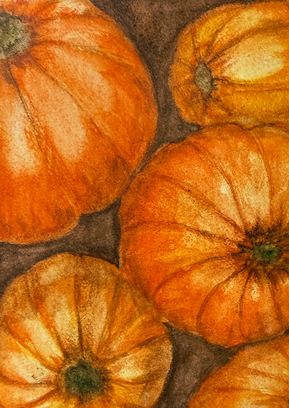 Postkarte Herbstkürbisse