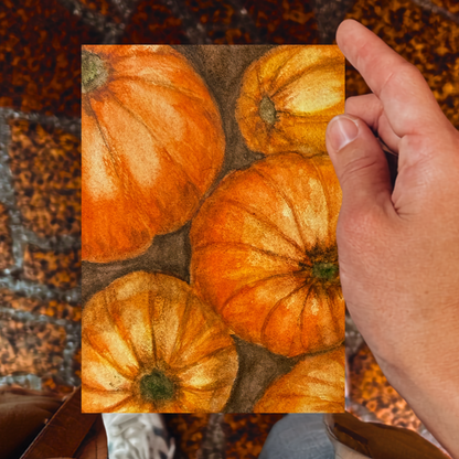 Postkarte Herbstkürbisse