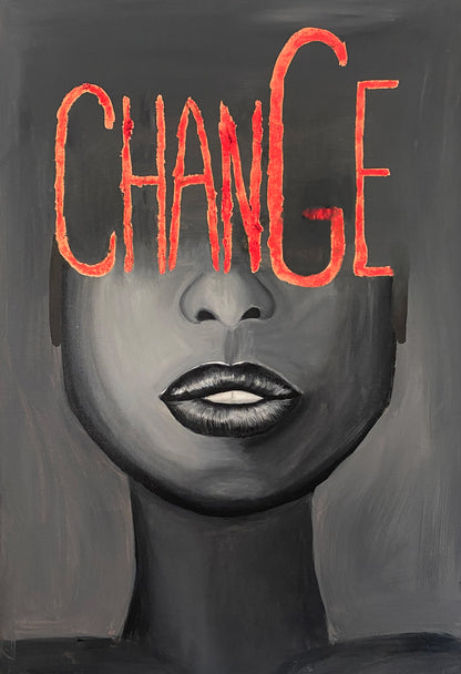 Chanc(g)e | Acryl Art | Original Art | Photochrome Farbe | Blattgold