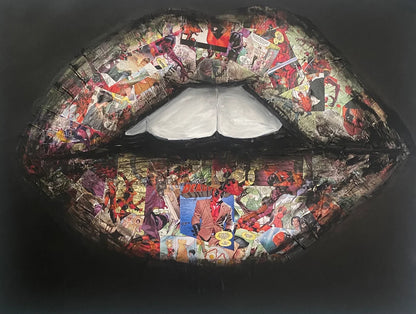 Deadpool on Lips | Acryl Art | Original Art