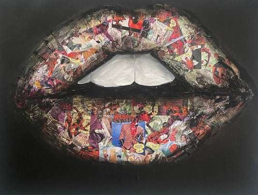 Deadpool on Lips | Acryl Art | Original Art