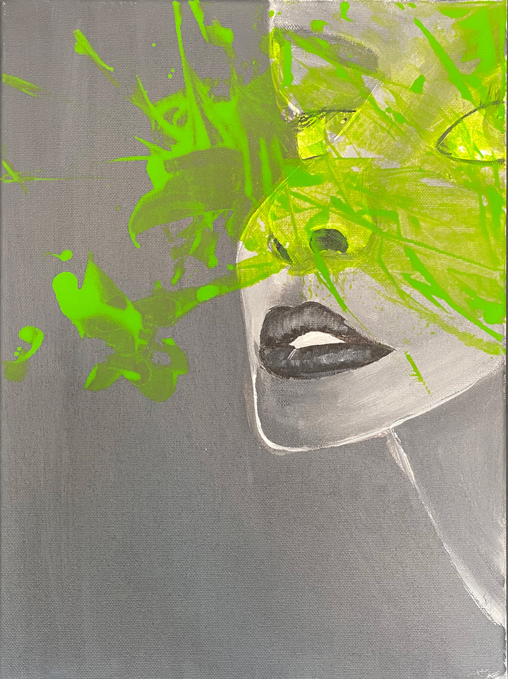 the green try, Acryl auf Leinwand, 30x40 cm