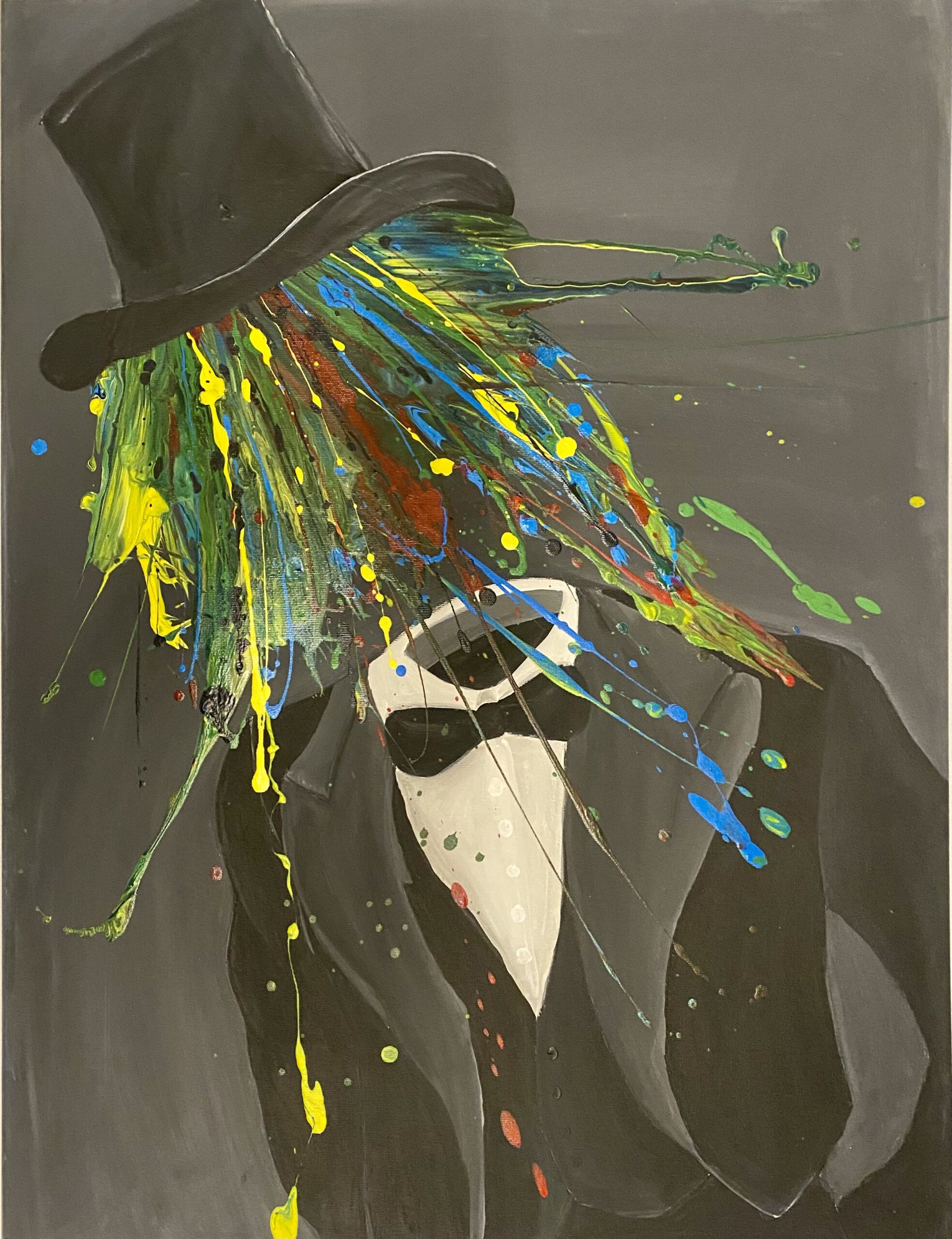colored mustache gentleeman, Acryl auf Leinwand, 70x100